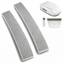 Pack de dos filtros rectangulares de malla gris para aire acondicionado de caravana Daitsu AAD y Gree Go Cool.