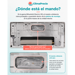 Ubicación del mando a distancia en la Mitsubishi MSZ-HR35VFK