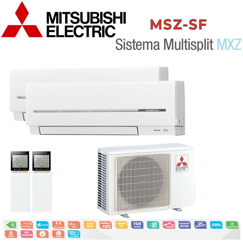 Mitsubishi Electric 2x1 MSZ-SF20VA + MSZ-SF25VA + MXZ-2D42VA