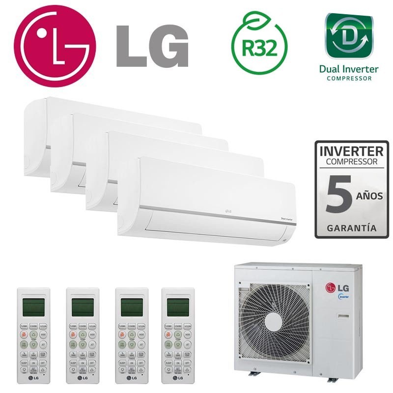 LG Confort Connect WiFi 4x1 PC09SQ + PC09SQ + PC09SQ + PC12SQ + MU4R25