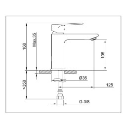 Grifería de lavabo Stillö Kios monomando lavabo negro