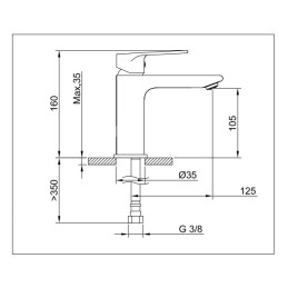 Grifería de lavabo Stillö Kios monomando lavabo cromo