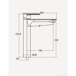Grifería de lavabo Stillö Aura caño alto monomando negro