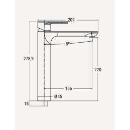 Grifería de lavabo Stillö Aura caño alto monomando cromo