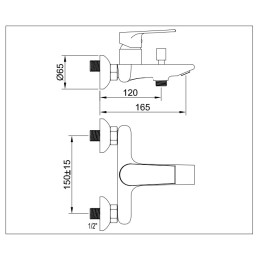 Grifería de baño ducha monomando Stillö Kios negro