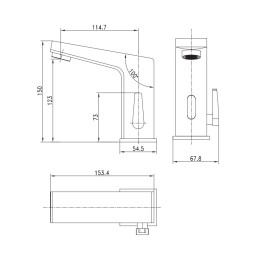 Grifería de lavabo Stillö S2 grifo mezclador sobre encimera cromo red/pila