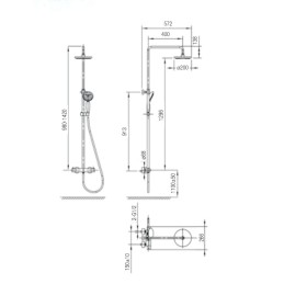 Columna de grifería para ducha inversor Stillö Capri cromo