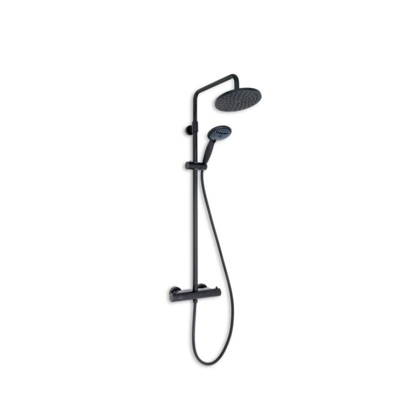 Columna de grifería para ducha Stillö Capri con mezclador termostático negro