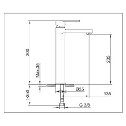 Grifería de lavabo caño alto con monomando cromo Stillö Mónaco