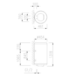Dimensiones termo Aparici SIE150N