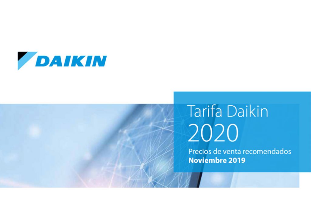 Muestra la portada del catálogo tarifa 2020